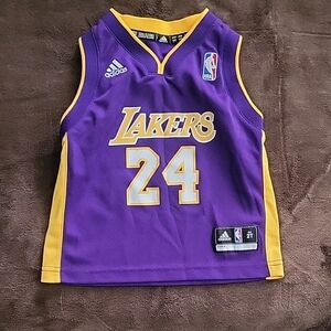 Adidas Purple and Yellow Lakers Kobe Bryant #24 Toddler Jersey